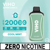 Viho 20K Disposable Vape in Cool Mint flavor, zero nicotine, offering up to 20,000 puffs for a flavorful experience.