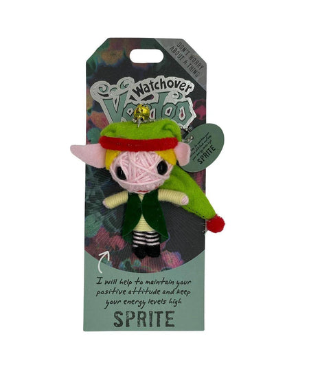 Watchover Voodoo Doll - The Sprite, a handmade doll designed to boost positivity and maintain high energy levels.