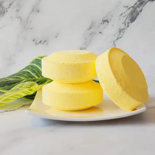 Whipped Up Wonderful Awake Shower Steamie 3pc - Vibrant yellow shower steamers for energizing aromatherapy.