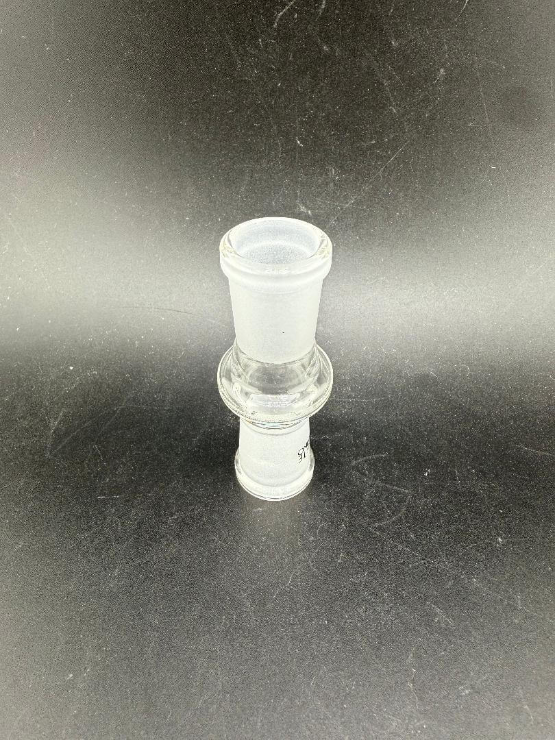 White Rhino Glass Adapter - 14mm Female to 14mm Female displayed against a dark background.