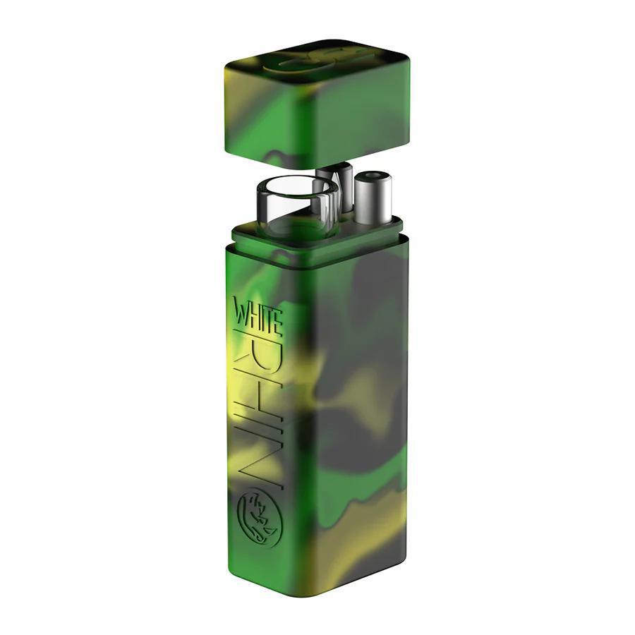 White Rhino Silicone Dugout - Original in green camouflage design, portable and compact smoking solution.