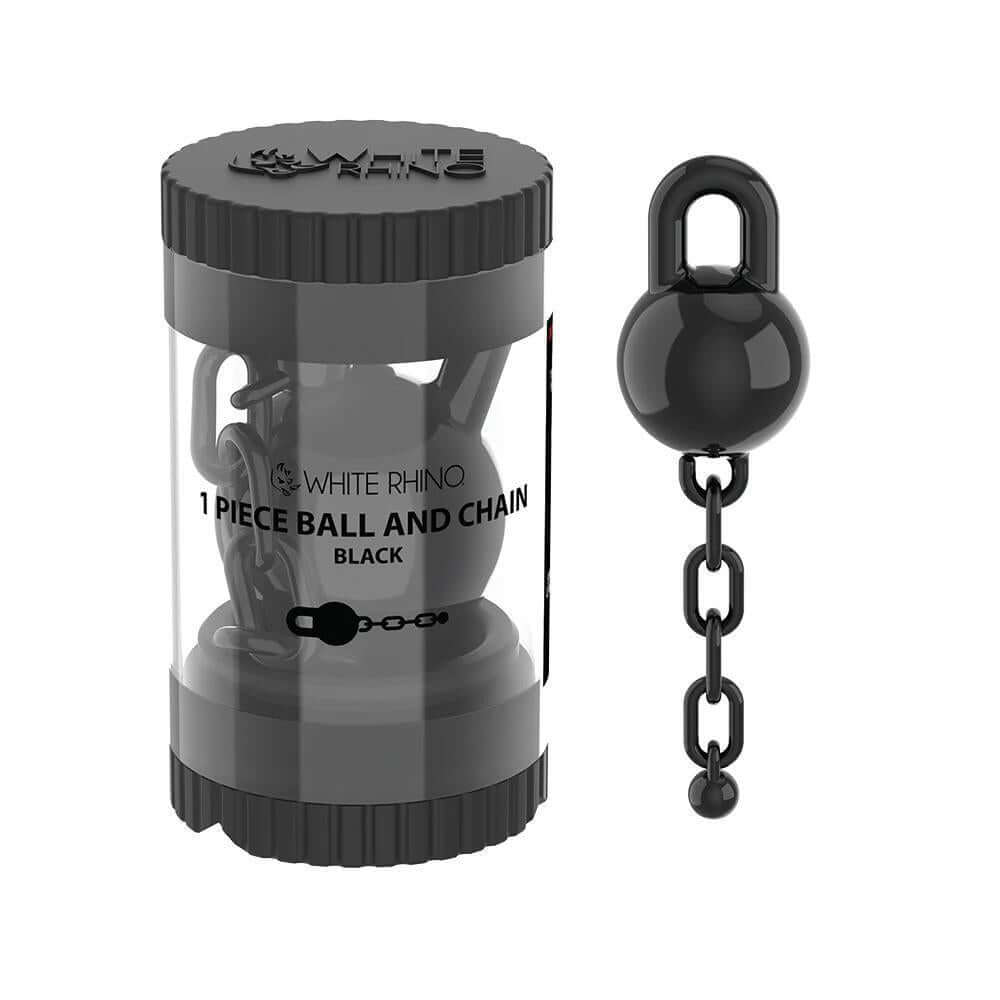 White Rhino Terp Slurper 1 Piece Ball and Chain with Silicone Jar in black, showcasing the innovative design and functionality.