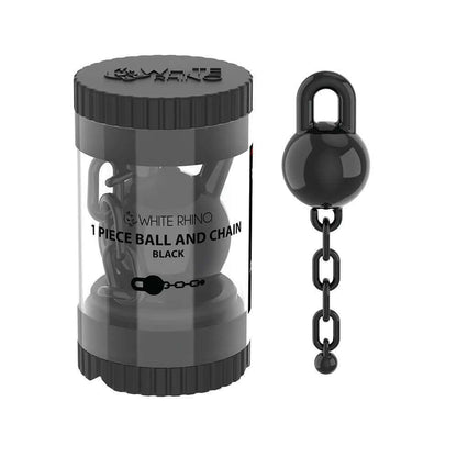 White Rhino Terp Slurper 1 Piece Ball and Chain with Silicone Jar in black, showcasing the innovative design and functionality.