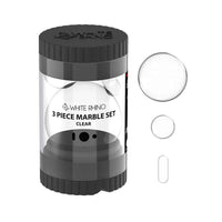 White Rhino Terp Slurper 3-piece Marble Set packaging with three glass marbles displayed.