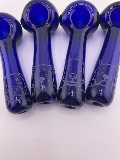 Wildfire Productions Dry Pipe - Cobalt w/ Sandblasted Dogs