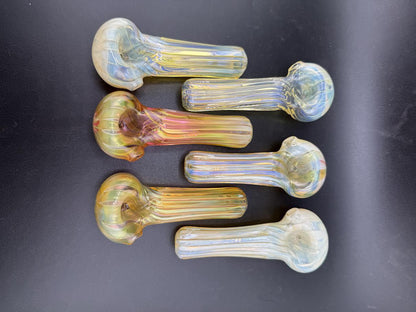 Wildfire Productions Fumed Pipe – Set of six handcrafted glass pipes with color-shifting fumed glass designs.