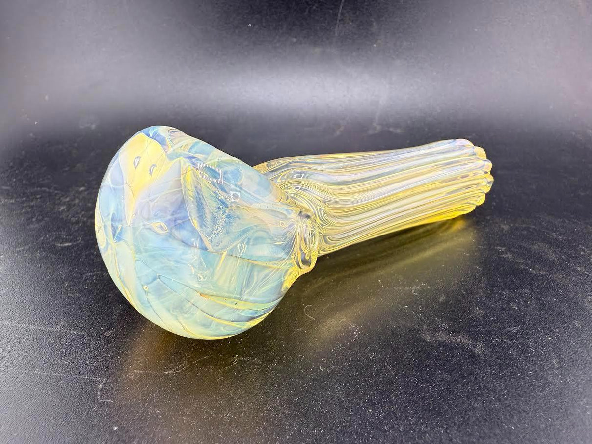 Wildfire Productions Fumed Pipe handcrafted glass art with color-shifting fumed glass design.