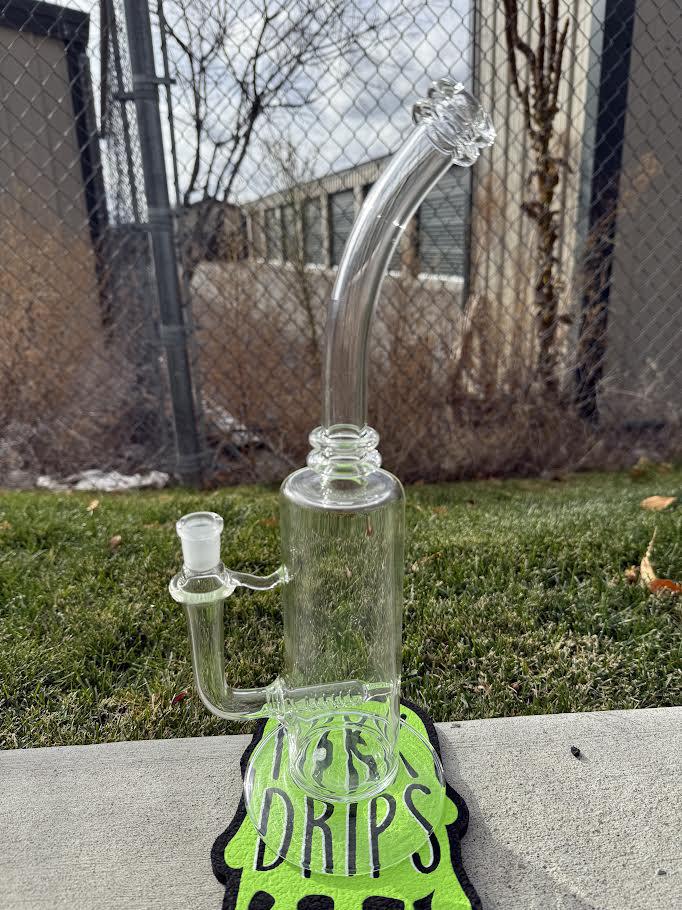 Wildfire Productions Castle Rig 14mm 90° - Handcrafted glass art with unique design in clear borosilicate glass.