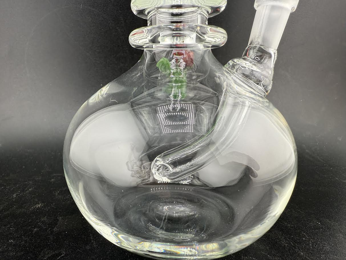 Wildfire Productions Rose Rig handcrafted glass art featuring vibrant rose design in full bloom.
