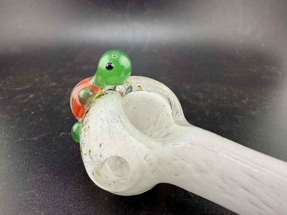 Wildfire Productions Turtle Pipe - Handcrafted glass art with vibrant turtle design from the Pacific Northwest.