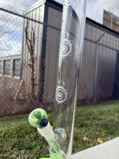 Wildfire Productions Straight Tube Turtle with turtle accents, handcrafted glass art, and unique straight tube design.
