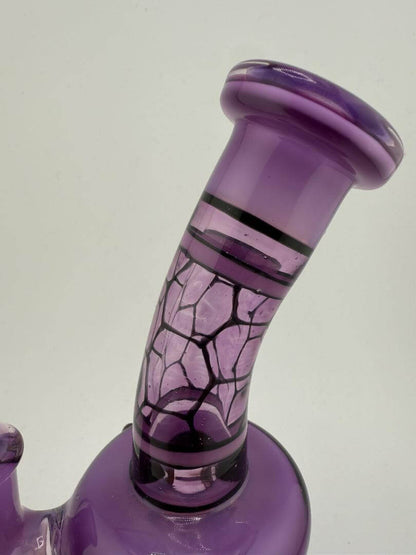 Windstar Glass Purple Honeycomb  Stained Glass Dripped Rig 10mm 90°