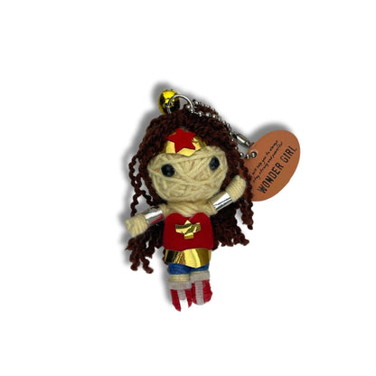 Watchover Voodoo Doll featuring a handmade Wonder Girl design in vibrant colors.