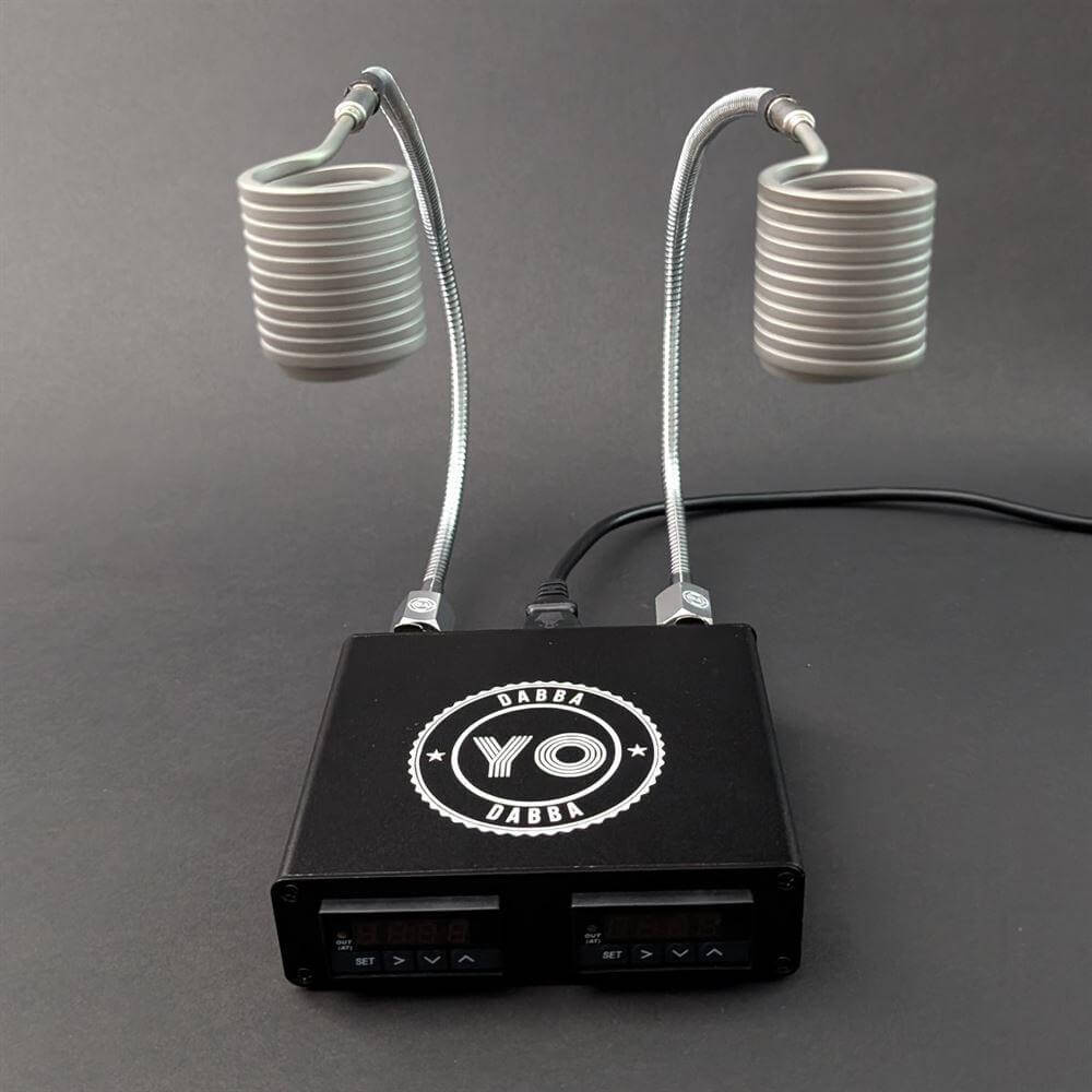 Yo Dabba Dabba Dual Head Enail 30mm/30mm Kit with dual coils and customizable heat settings.