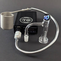Yo Dabba Dabba Flex Coil Enail 30mm Kit featuring a digital display control box and seamless long barrel slurper.