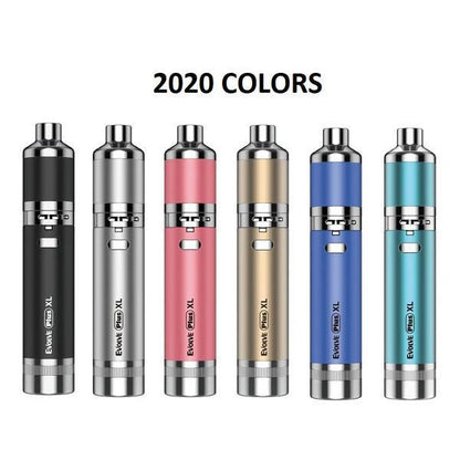 Yocan Evolve Plus XL Vaporizer available in six colors including black, silver, pink, gold, blue, and grey.