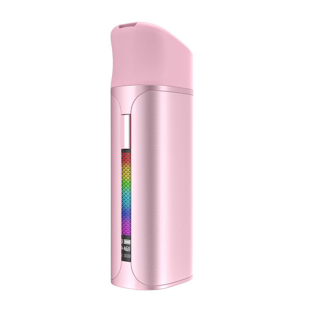 Yocan Pocket Mobile Vaporizer (Restocking Soon) in pink with OLED display and RGB lighting.
