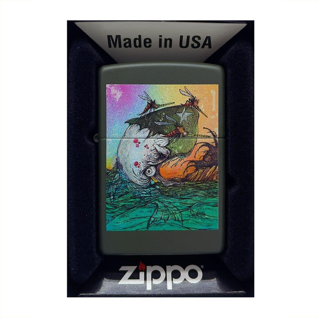Zippo Lighter x Sean Dietrich Art featuring unique artwork, showcasing creativity and bold design.
